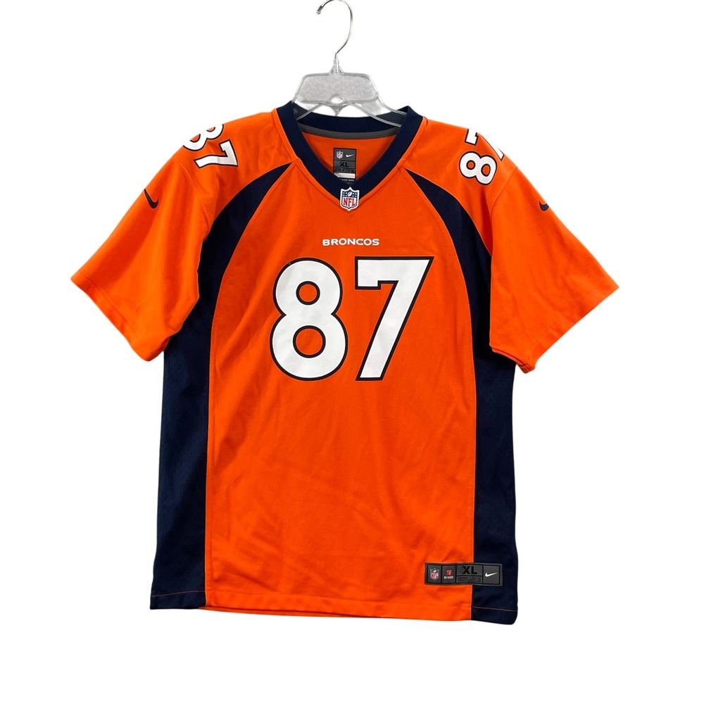Nike Denver Broncos Jersey Mens XL Orange NFL On Field 87 Football Sportswear